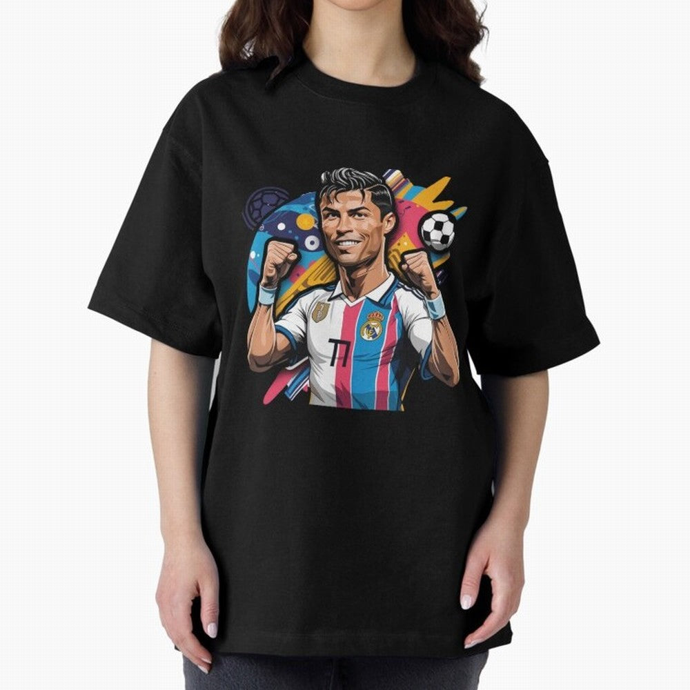 Cristiano Ronaldo cr7 Oversized T-Shirt Support the Legends of FIFA World Cup 2026 Spirit, Built around France and Portugal, Messi, CR7 and Mbappe, Football Passion, Legendary Performances, Festival Vibes and Supporter Community; Ideal for Football