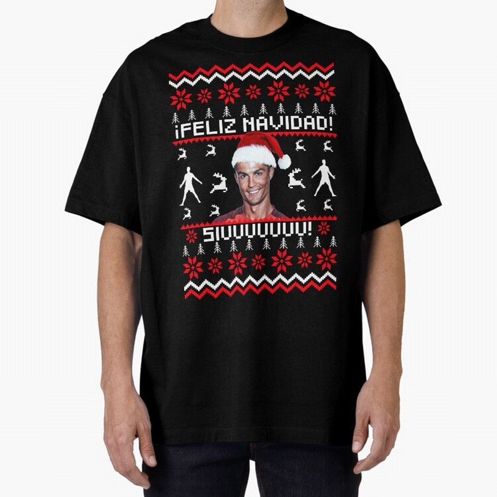 Cristiano Ronaldo El Bicho SIUU Ugly Sweater Oversized T-Shirt Stand with FIFA World Cup 2026 Group Stage Spirit, Centered on France, Mbappe, Vintage Soccer Flavor, Modern Football Stars, National Flags and Final Night Emotion; Created for Match
