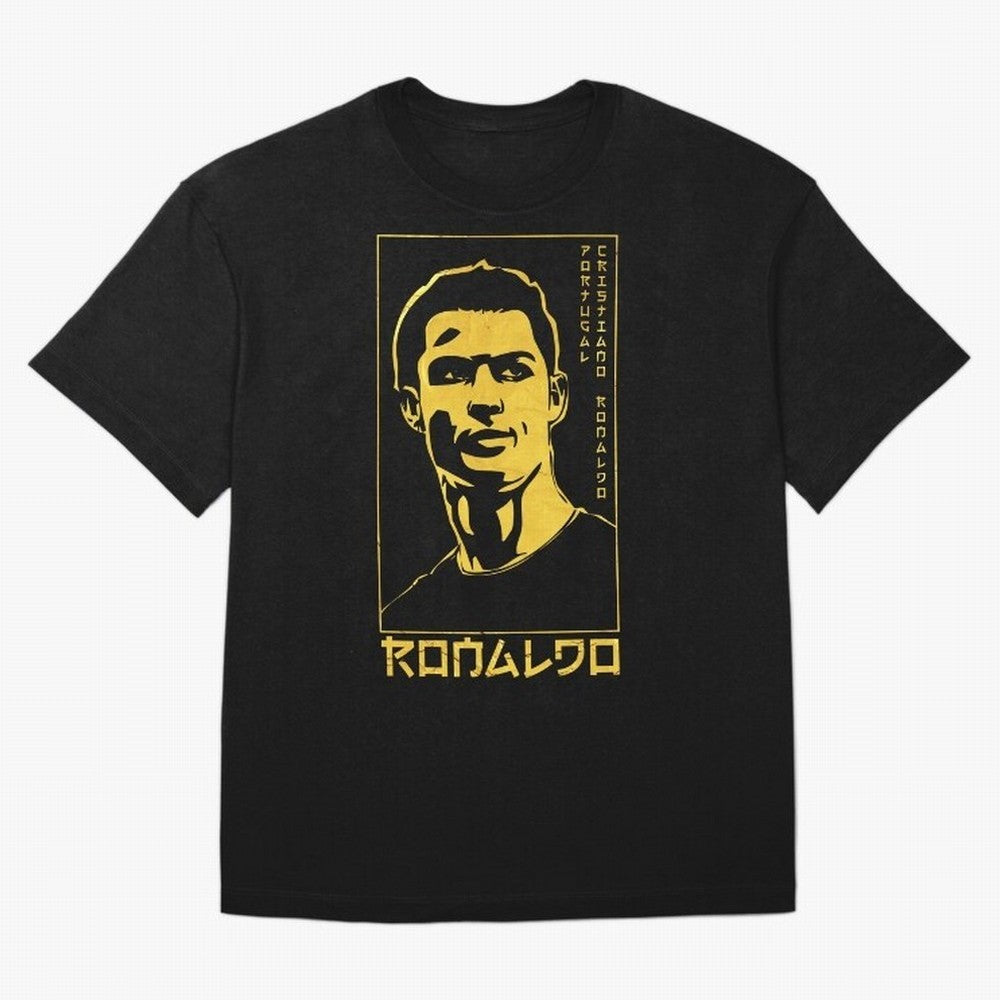 Ronaldo Golden Style Portrait art illustration Oversized T-Shirt Get Ready for the FIFA World Cup 2026 Journey through Cristiano Ronaldo, Haaland and CR7 Highlights, France and Portugal Pride, Vintage Soccer Flavor, Modern Football Stars, National