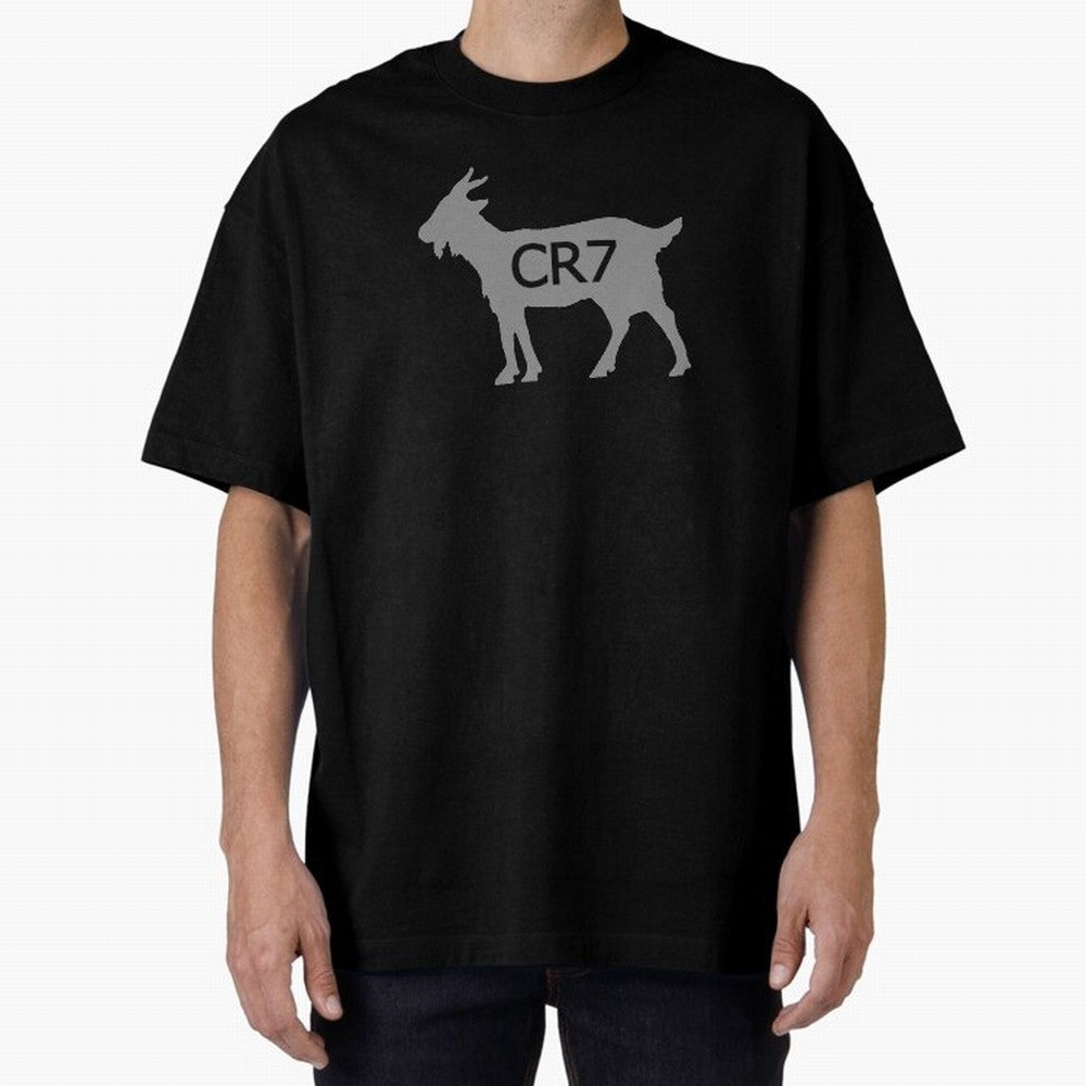 CR7 GOAT Grey 2 Oversized T-Shirt Celebrate Global Passion for FIFA World Cup 2026 for Fans of Haaland and Brazil, Portugal and Argentina, Bringing Goal Celebration Energy, Supporter Heritage, Football Icons and Worldwide Tournament Joy; Ideal for