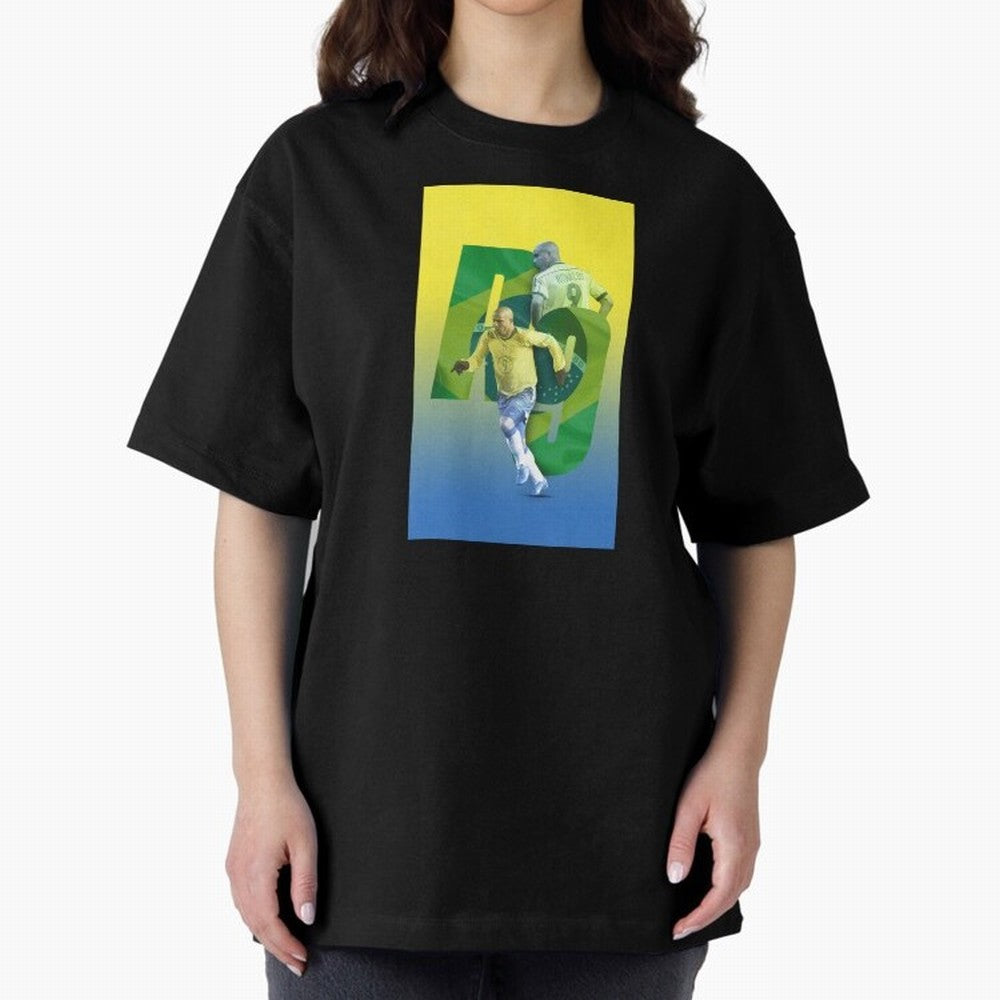 Ronaldo Luis Nazario de Lima Illustration Oversized T-Shirt Bring a Champion Mindset to FIFA World Cup 2026 Group Stage Spirit, Featuring England, France and Netherlands, Messi, Neymar and Mbappe, Match Day Excitement, Supporter Culture, Golden