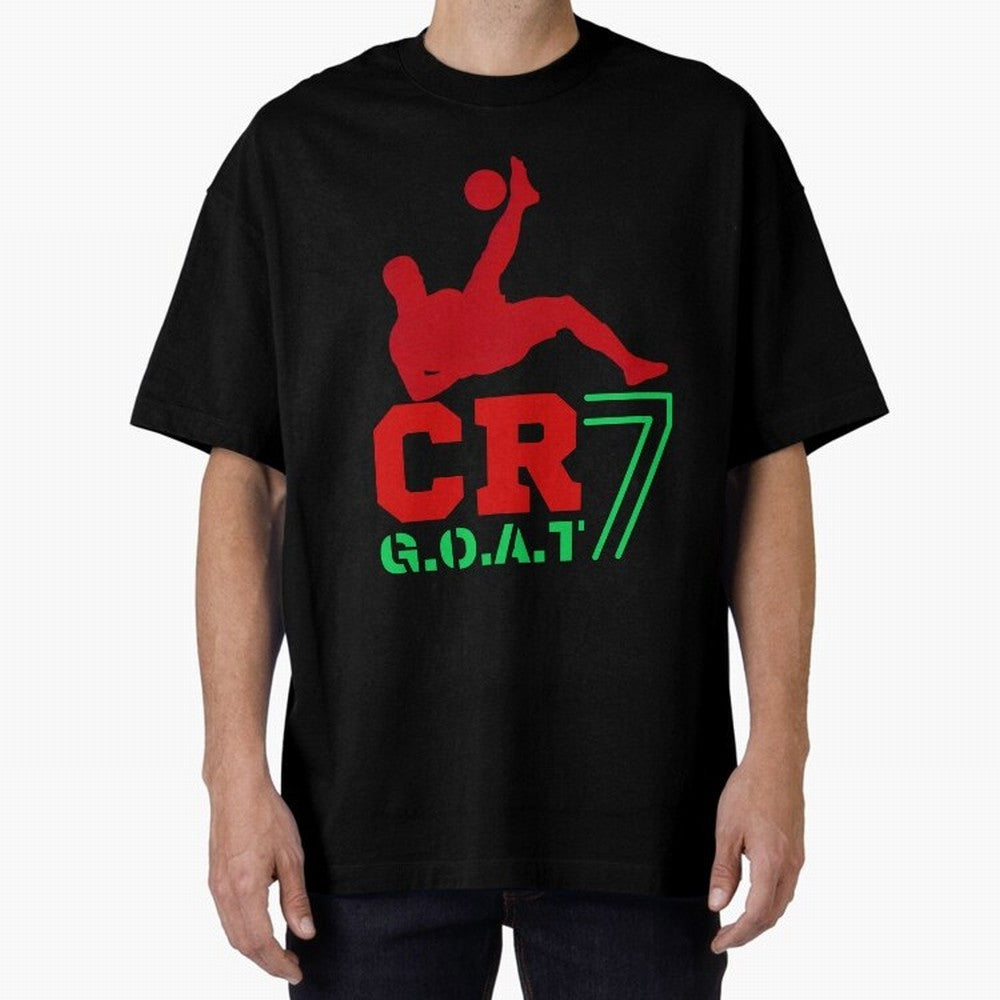 CR7 G.O.A.T Oversized T-Shirt Bring Trophy Dreams to FIFA World Cup 2026 Inspired by Messi, Netherlands Energy, Vintage Soccer Flavor, Modern Football Stars, National Flags and Final Night Emotion; Created for Match Day Parties, Soccer Gifts, Fan
