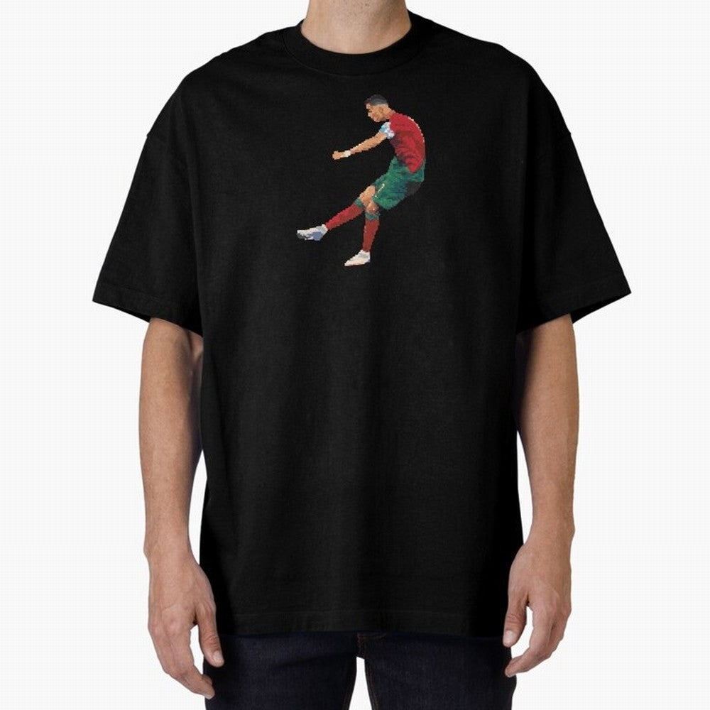 Cristiano Ronaldo Oversized T-Shirt Carry National Pride through Match Day Hype around FIFA World Cup 2026, Messi and Cristiano Ronaldo, France, Championship Spirit, Famous Goals, Roaring Crowds and International Football Unity; Created for Match