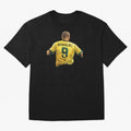 Brazilian Football Legend No.9 Vintage Streetwear Design Oversized T-Shirt Bring a Champion Mindset to the FIFA World Cup 2026 Journey through Messi and Cristiano Ronaldo Highlights, Argentina Pride, Vintage Soccer Flavor, Modern Football Stars,