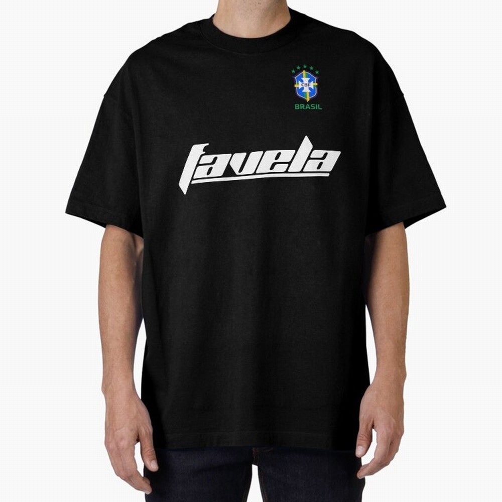 Brasil CBF WorldCup Favela Oversized T-Shirt Celebrate Every Goal in FIFA World Cup 2026 USA Canada Mexico Spirit, Featuring Spain and Netherlands, Mbappe and Neymar, Football History, Final Match Energy, Crowd Noise and Once in a Lifetime Moments;