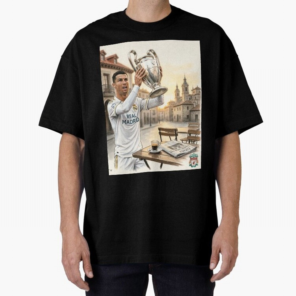 Madrid Oversized T-Shirt Celebrate Global Passion for FIFA World Cup 2026 Group Stage Built around Haaland and Mbappe, Brazil Energy, Football Festival Excitement, Trophy Ambitions, Country Rivalries and Star Player Buzz; Perfect for Supporters Who