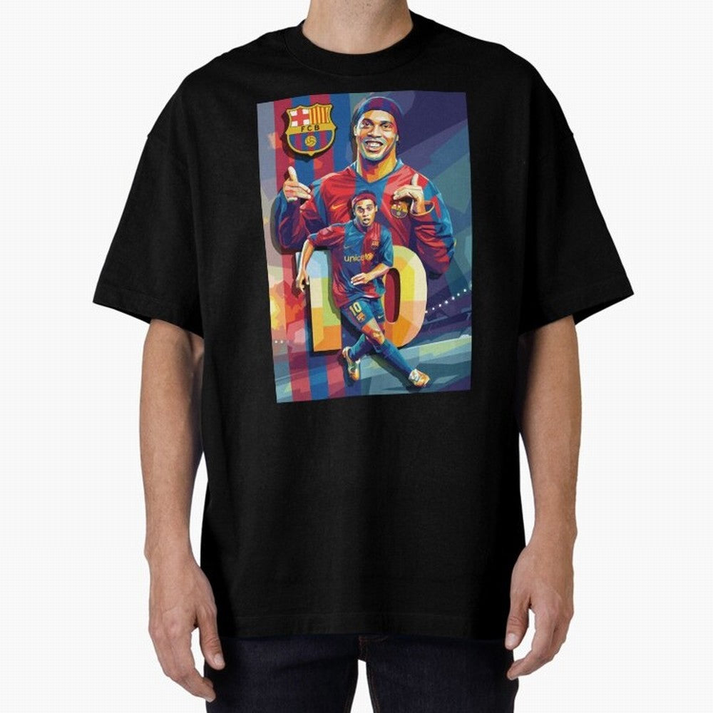 Ronaldinho Oversized T-Shirt Celebrate Global Football Passion for FIFA World Cup 2026 Group Stage, Built around Mbappe and Neymar, Germany, Game Day Rituals, Football Legends, Country Pride and the Road to the Final; Created for Match Day Parties,