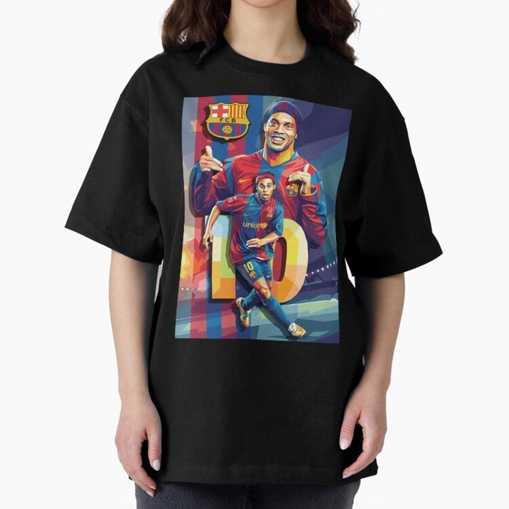 Ronaldinho Oversized T-Shirt Celebrate Global Football Passion for FIFA World Cup 2026 Group Stage, Built around Mbappe and Neymar, Germany, Game Day Rituals, Football Legends, Country Pride and the Road to the Final; Created for Match Day Parties,