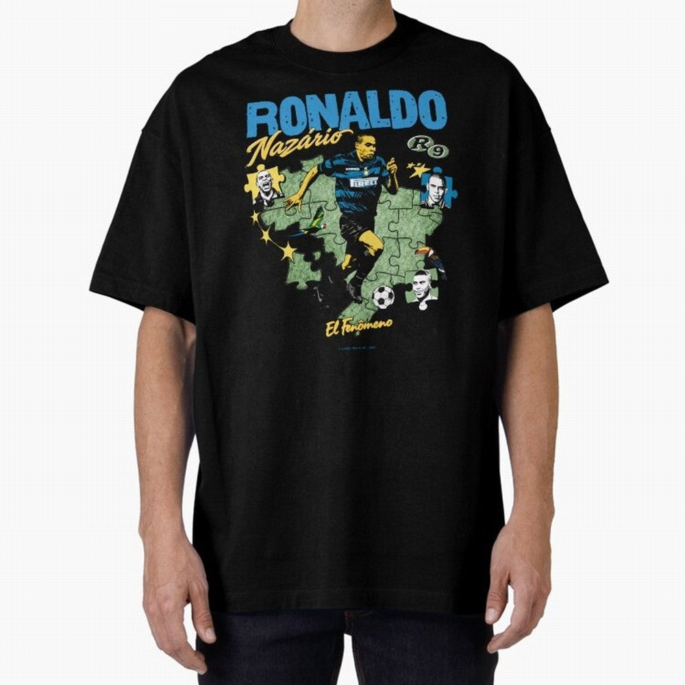 R9 Ronaldo Nazario Retro Brazil Soccer Oversized T-Shirt Elevate the FIFA World Cup 2026 Group Stage Journey through Messi, Neymar and Mbappe Highlights, Argentina Pride, Retro Football Energy, Iconic Rivalries, Trophy Chase Drama and Stadium