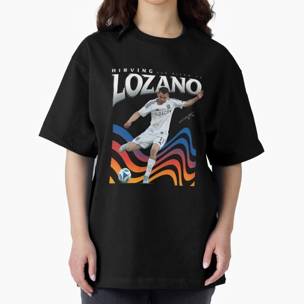 Hirving Lozano San Diego Oversized T-Shirt Honor Champions and Dreams in FIFA World Cup 2026 Group Stage for Fans of CR7 and Messi and Argentina and Brazil, Bringing Classic Soccer Heritage, Championship Pressure, Fan Loyalty and International