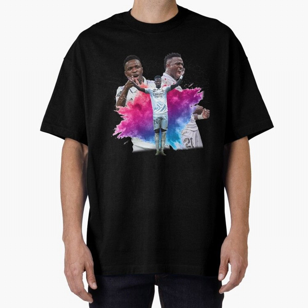 Fanart Vinicius Junior Merch Oversized T-Shirt Elevate FIFA World Cup 2026 for Fans of Messi and Spain, Bringing Tournament Hype, Historic Matchups, Family Viewing Parties and Global Sports Pride; Ideal for Fans Who Follow Messi, Cristiano Ronaldo,