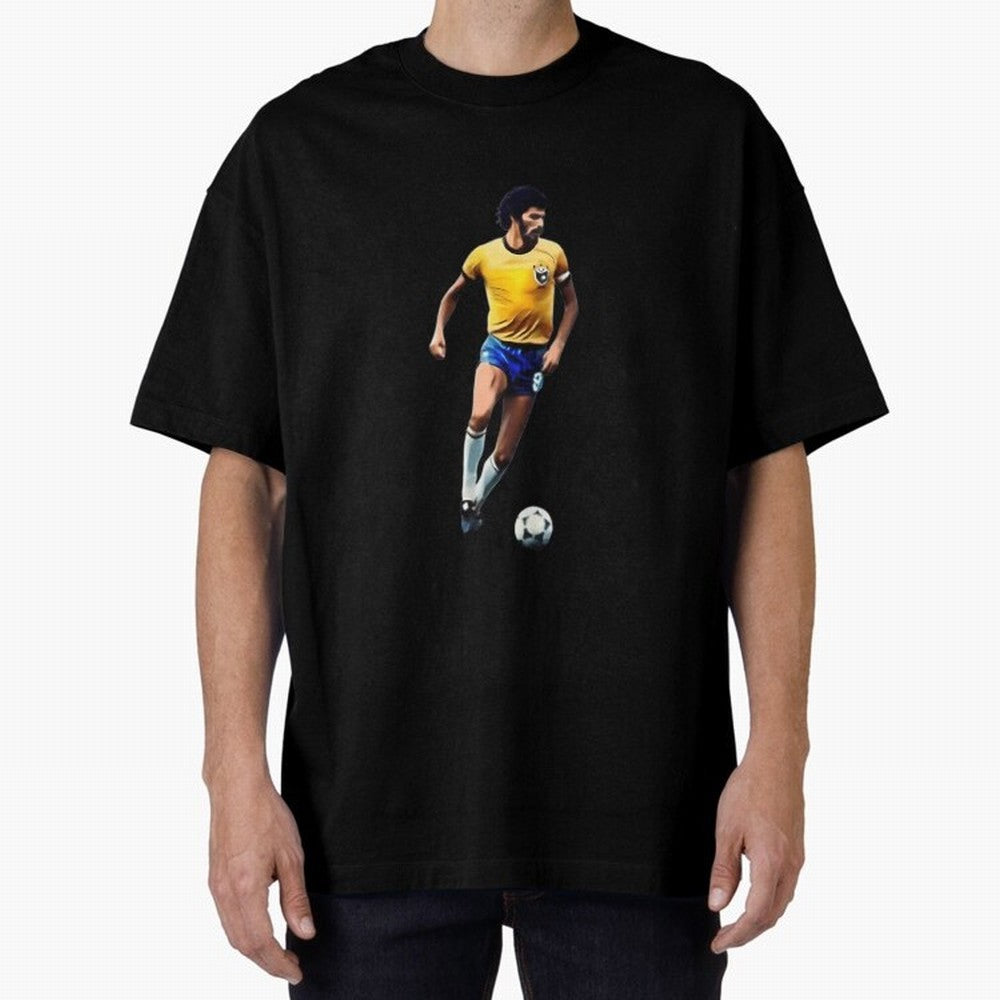 Legends Of The Beautiful Game Cartoon Collection Legends Socrates Cartoon Artwork9 Oversized T-Shirt Get Ready for the FIFA World Cup 2026 USA Canada Mexico Journey through Cristiano Ronaldo, Haaland and CR7 Highlights, Spain Pride, Classic Soccer