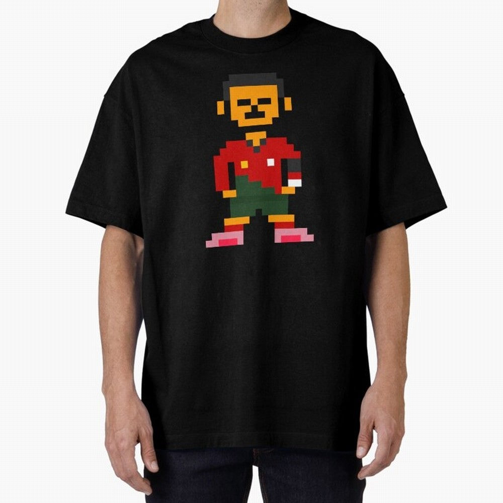 Pixel Pose Ronaldo Oversized T-Shirt Bring Supporter Culture to Match Day Hype around FIFA World Cup 2026 USA Canada Mexico, Neymar, Netherlands, Championship Spirit, Famous Goals, Roaring Crowds and International Football Unity; Perfect for Fans,