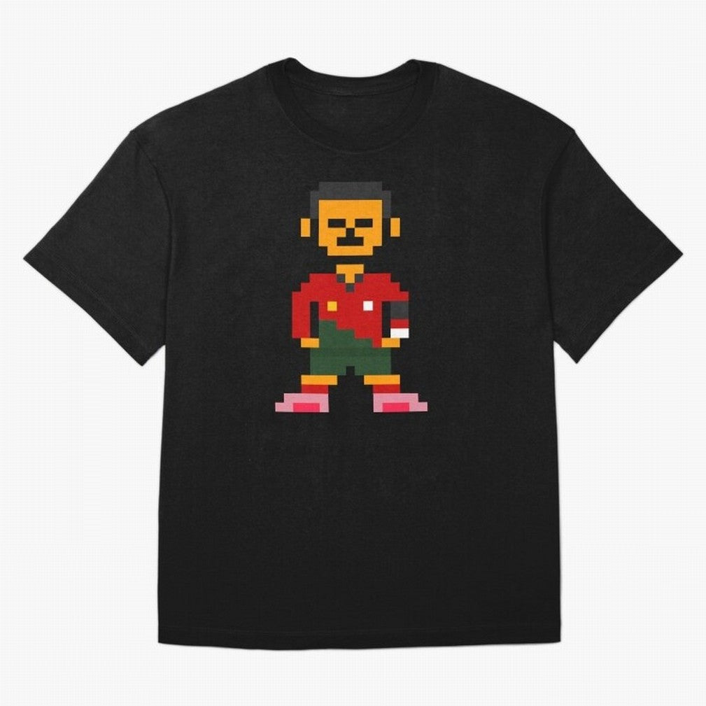 Pixel Pose Ronaldo Oversized T-Shirt Bring Supporter Culture to Match Day Hype around FIFA World Cup 2026 USA Canada Mexico, Neymar, Netherlands, Championship Spirit, Famous Goals, Roaring Crowds and International Football Unity; Perfect for Fans,