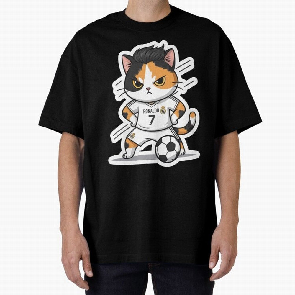 Kitten - Ronaldo | Real madrid Oversized T-Shirt Celebrate the Biggest Stage of FIFA World Cup 2026 USA Canada Mexico for Fans of CR7 and Messi and England, Bringing Championship Spirit, Famous Goals, Roaring Crowds and International Football