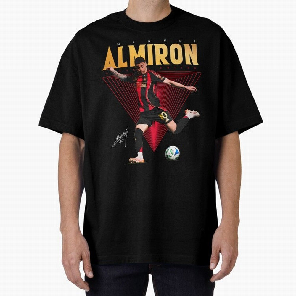 Miguel Almiron Atlanta United FC Oversized T-Shirt Bring Supporter Culture to Match Day Hype around FIFA World Cup 2026 USA Canada Mexico, Neymar, Netherlands, Championship Spirit, Famous Goals, Roaring Crowds and International Football Unity;