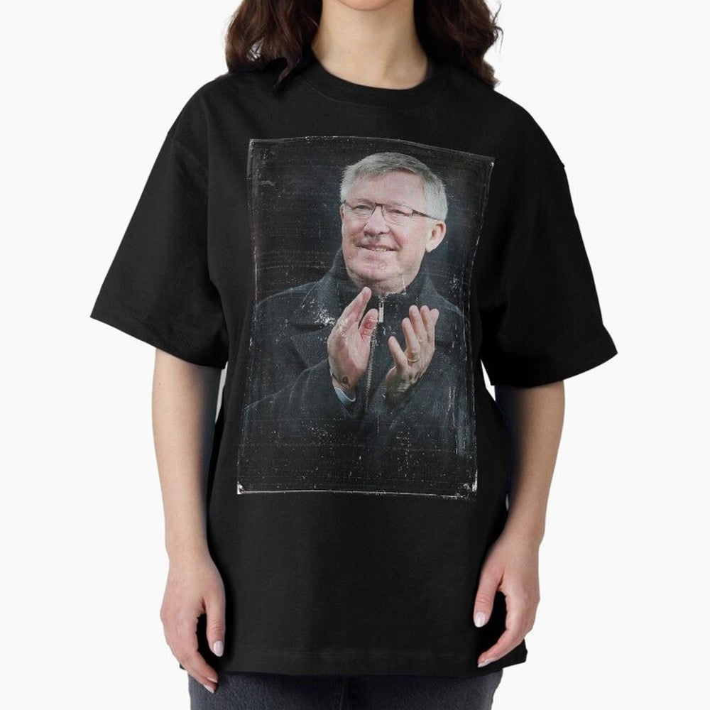 Sir Alex Ferguson Oversized T-Shirt Wear the Spirit of Global Football Passion for FIFA World Cup 2026 Group Stage, Connected to Messi, Portugal, Spain and Germany, Stadium Memories, Football Loyalty, International Chants and Championship