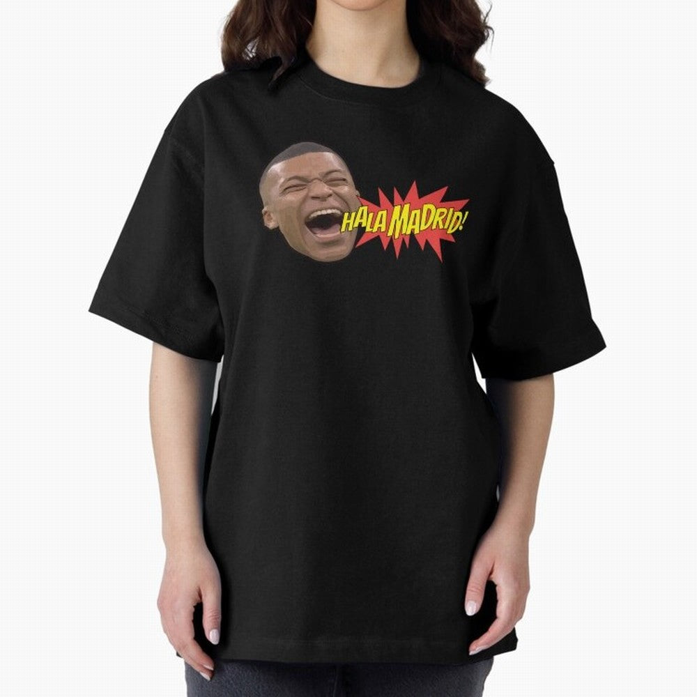 Real Madrid - Kylian Mbapp¨¦ Hala Madrid Oversized T-Shirt Remember Iconic Moments from FIFA World Cup 2026 Connected to Neymar, Brazil Energy, Football History, Final Match Energy, Crowd Noise and Once in a Lifetime Moments; Great for Watch
