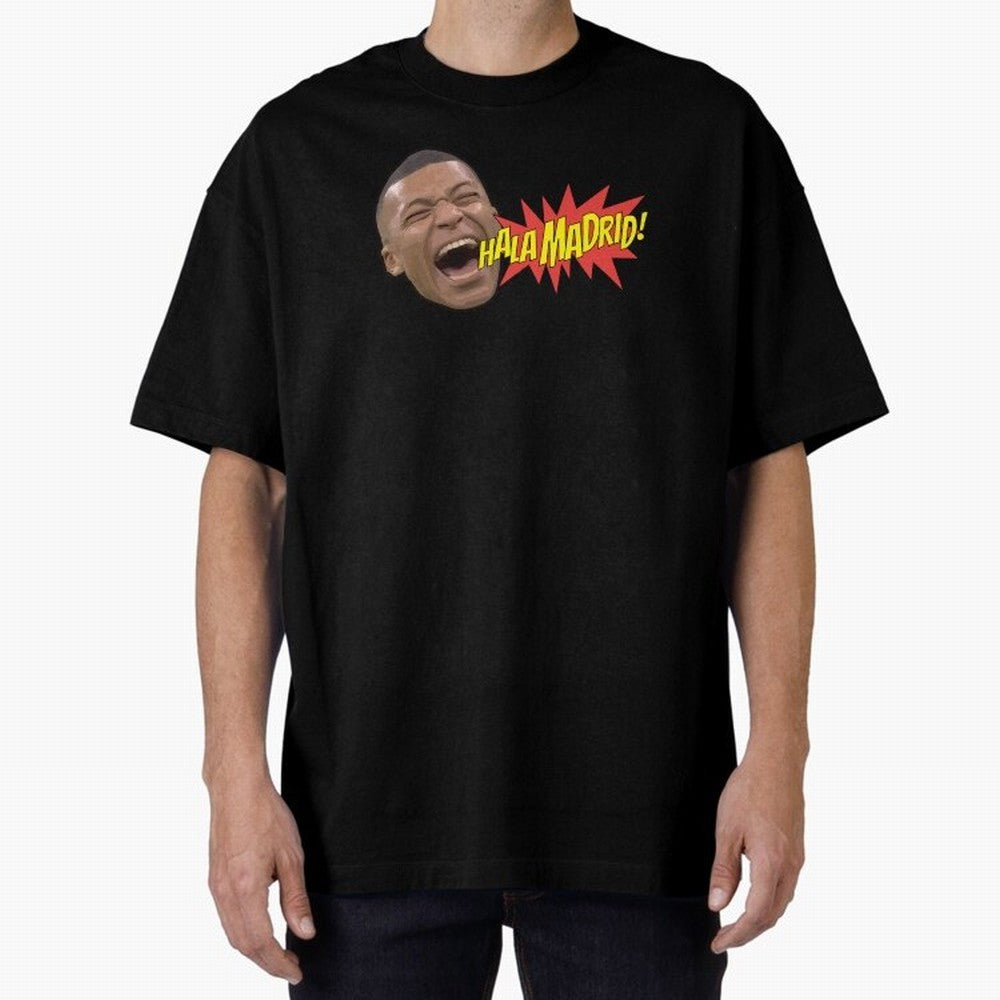 Real Madrid - Kylian Mbapp¨¦ Hala Madrid Oversized T-Shirt Remember Iconic Moments from FIFA World Cup 2026 Connected to Neymar, Brazil Energy, Football History, Final Match Energy, Crowd Noise and Once in a Lifetime Moments; Great for Watch