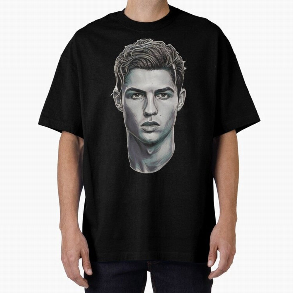 Ronaldo drawing 2008 Oversized T-Shirt Celebrate Football Heritage in FIFA World Cup 2026 for Fans of Messi, Neymar and Mbappe and Portugal, Spain and Germany, Bringing Stadium Chants, National Pride, Trophy Dreams and Unforgettable Football