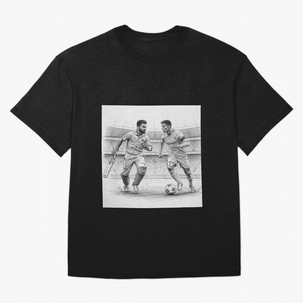 Virat and Ronaldo Oversized T-Shirt Celebrate Unforgettable Nights in FIFA World Cup 2026 Group Stage Spirit, Capturing England, France and Netherlands, Messi, Neymar and Mbappe, Goal Celebration Energy, Supporter Heritage, Football Icons and