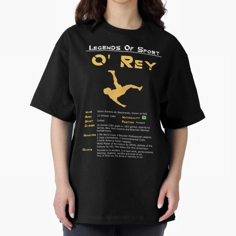 Legends of Sport Pele Pel¨¦ Oversized T-Shirt Carry FIFA World Cup 2026 Group Stage for Fans of Mbappe and Neymar and Argentina and Brazil, Bringing Worldwide Fan Energy, Dramatic Goals, Stadium Lights and Championship Celebrations; Perfect for