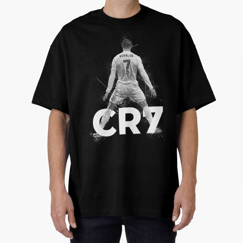 CR7 Ronaldo Celebration Artwork For Football Fans Gift For Soccer Enthusiasts Oversized T-Shirt Celebrate Global Passion for Global Football Passion for FIFA World Cup 2026 USA Canada Mexico, with Haaland, Spain, Football Festival Excitement,