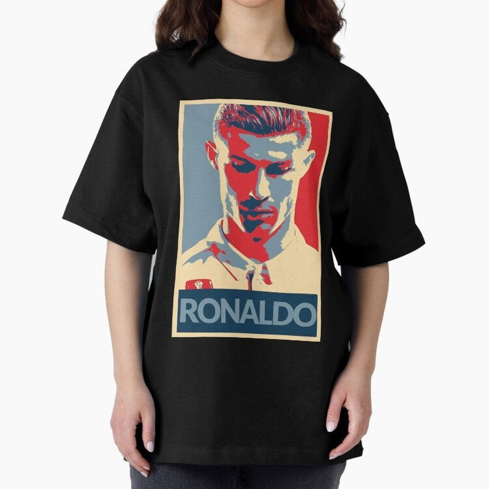 Ronaldo Poster Style Pop Art Design For Football Fans Gift For Soccer Enthusiasts Oversized T-Shirt Enjoy Match Day Hype around FIFA World Cup 2026 USA Canada Mexico, Neymar, Argentina, France and Brazil, Champion Mindset, Group Stage Buzz,