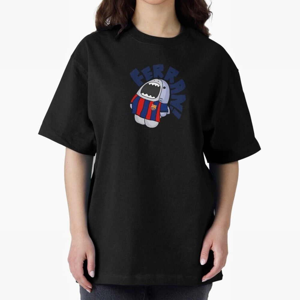 Ferran shark sticker Oversized T-Shirt Enjoy the FIFA World Cup 2026 USA Canada Mexico Journey through CR7 Highlights, Argentina Pride, Worldwide Fan Energy, Dramatic Goals, Stadium Lights and Championship Celebrations; Great for Watch Parties,