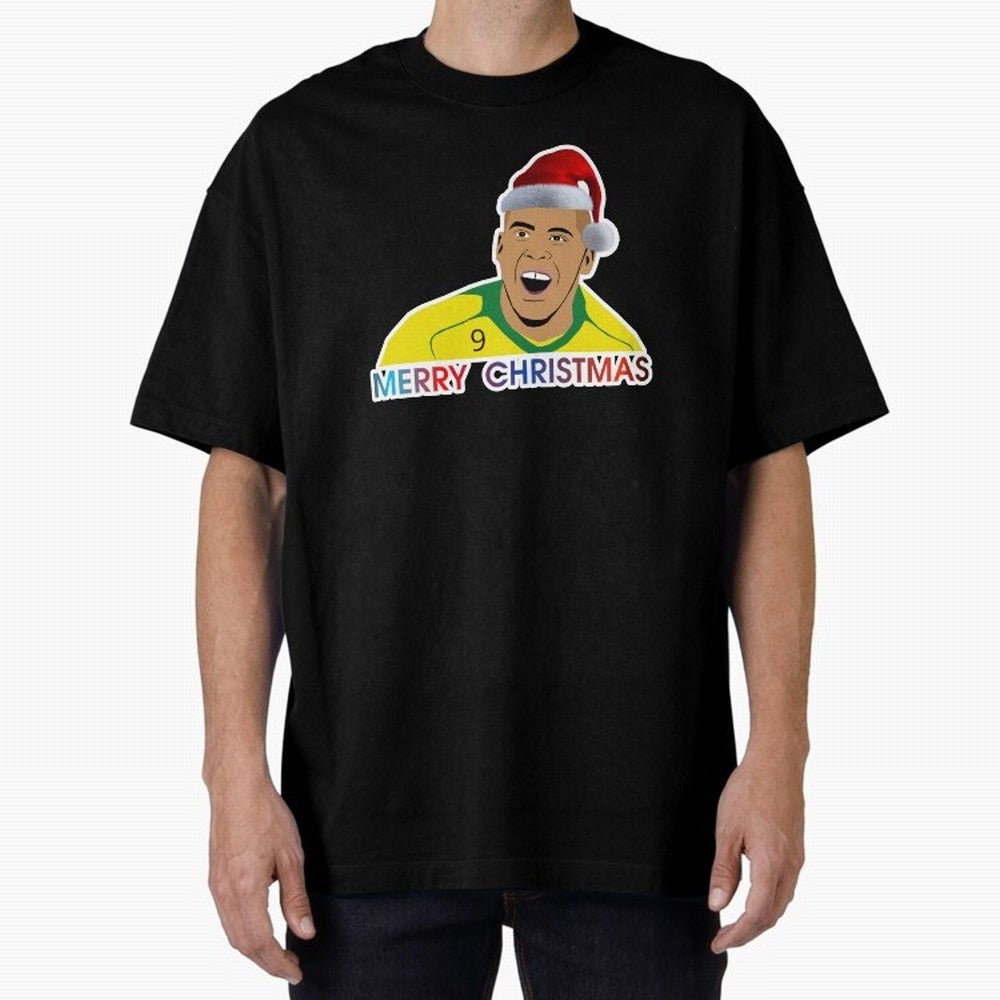 Ronaldo Christmas illustration Oversized T-Shirt Show Passion for the Stars of the FIFA World Cup 2026 Journey through Messi, CR7 and Mbappe Highlights, England Pride, Soccer Culture, Superstar Moments, National Team Dreams and Competitive Fire;