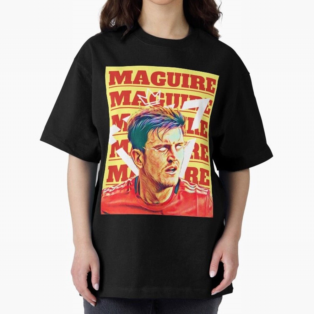 HARRY MAGUIRE, THE CAPTAIN Oversized T-Shirt Upgrade Match Day Hype around FIFA World Cup 2026 Group Stage, Messi, CR7 and Mbappe, Brazil, Stadium Chants, National Pride, Trophy Dreams and Unforgettable Football Memories; Perfect for Supporters Who