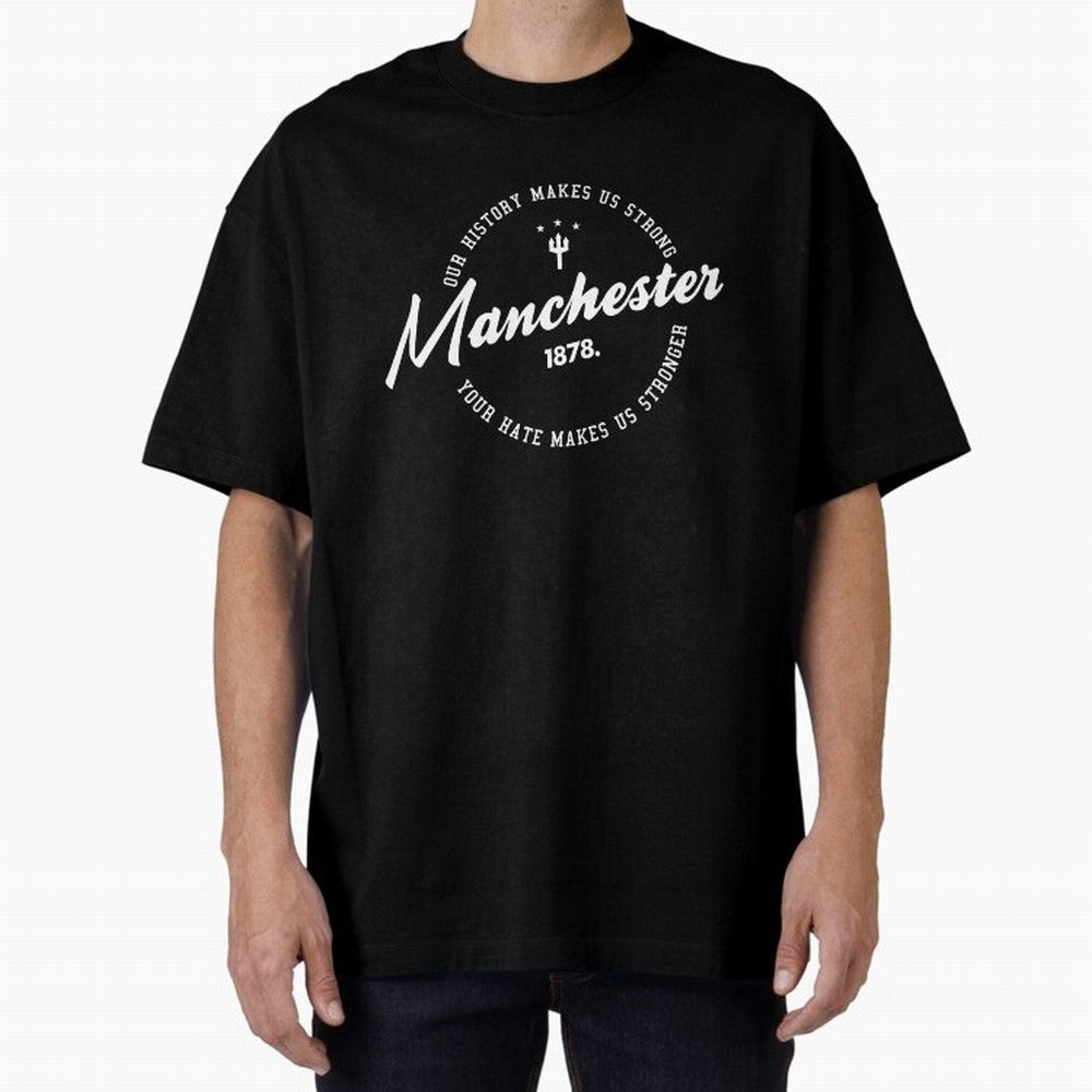 Mancester United Quotes Oversized T-Shirt Keep the Match Day Mood of Match Day Hype around FIFA World Cup 2026 Group Stage, Haaland, Portugal, Spain and Germany, Fan Favorite Moments, National Team Passion, Big Match Drama and Soccer History;