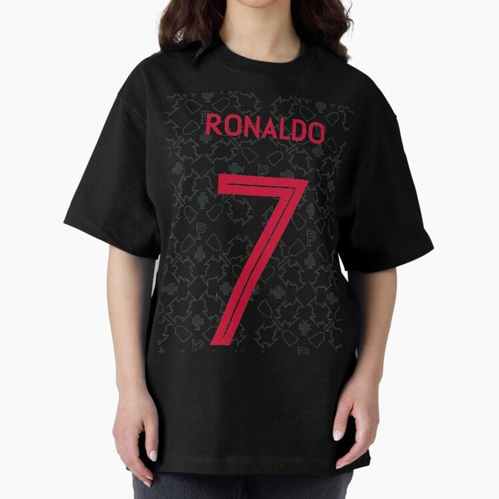 Christiano Ronaldo Portugal Away Jersey 2020 Oversized T-Shirt Enjoy FIFA World Cup 2026 Featuring Mbappe, France and Portugal Energy, Tournament Hype, Historic Matchups, Family Viewing Parties and Global Sports Pride; Created for Match Day