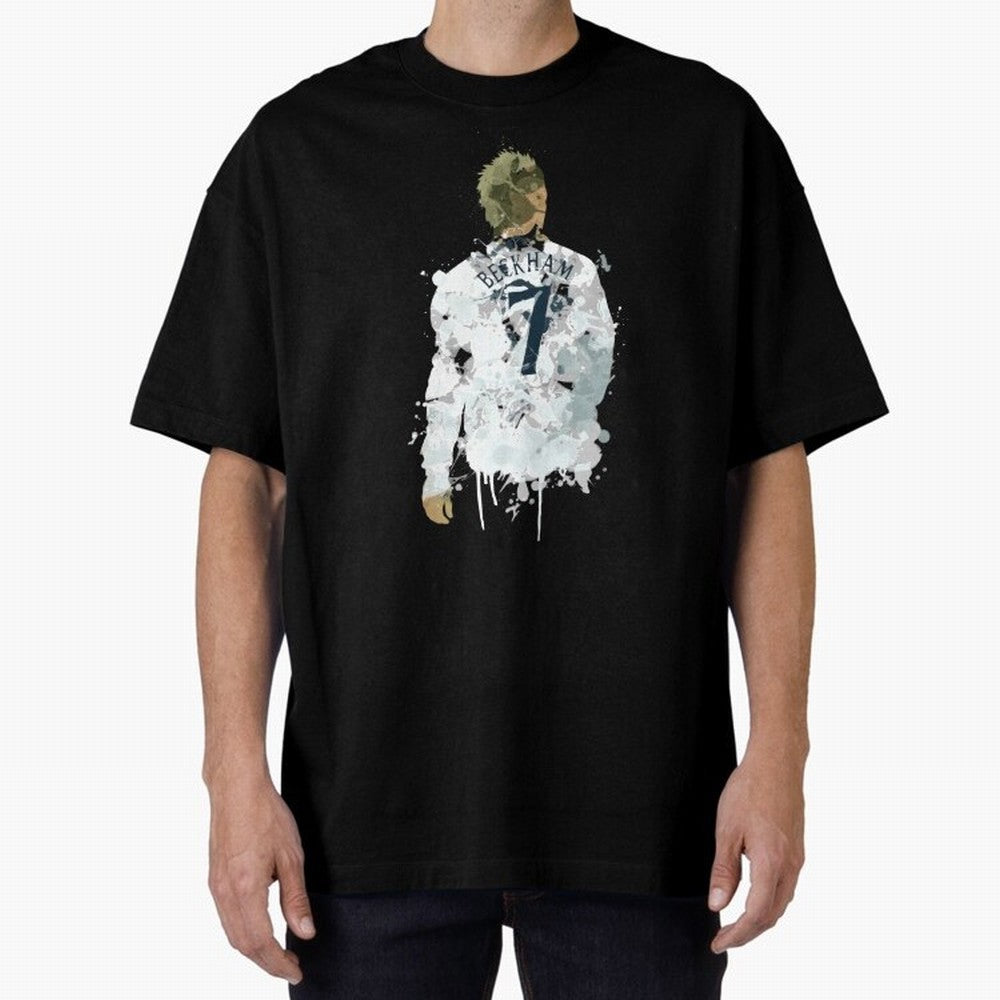 David Beckham England Captain Art Oversized T-Shirt Make Memories around Match Day Hype around FIFA World Cup 2026 USA Canada Mexico, Neymar, Haaland and Cristiano Ronaldo, Spain and Netherlands, Football Passion, Legendary Performances, Festival