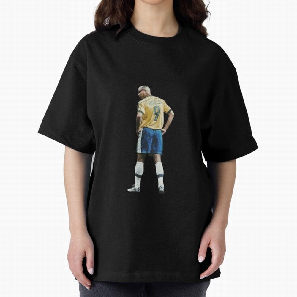 Brazilian Football Player from Milano Oversized T-Shirt Celebrate Football Heritage in Global Football Passion for FIFA World Cup 2026, Inspired by Messi, Argentina, Sports Nostalgia, International Competition, Famous Players and Unforgettable