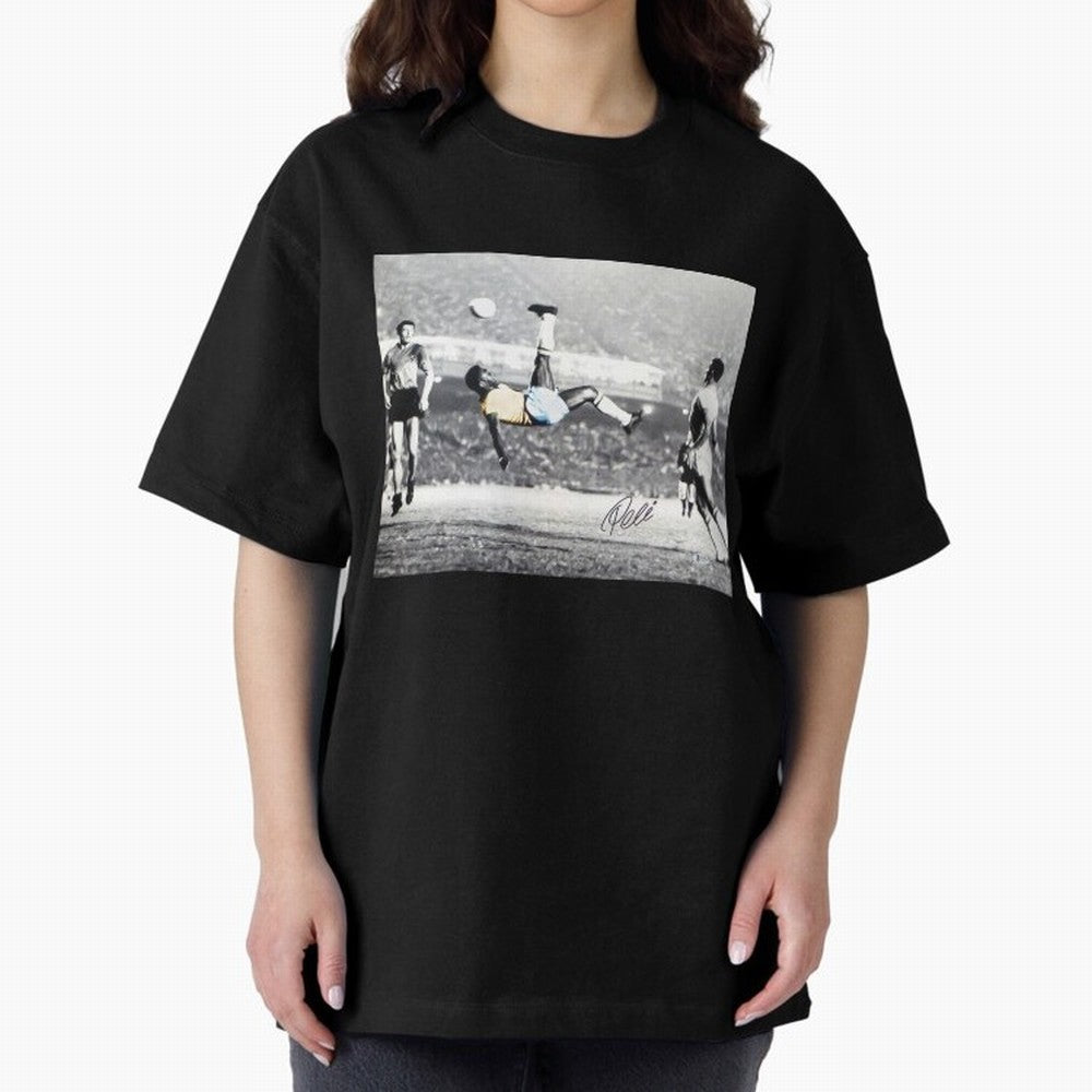 Classic Pele Bicycle Kick Legend1 Oversized T-Shirt Feel the Heartbeat of FIFA World Cup 2026 for Fans of Neymar and Argentina, Bringing Worldwide Fan Energy, Dramatic Goals, Stadium Lights and Championship Celebrations; Ideal for Football Dads,