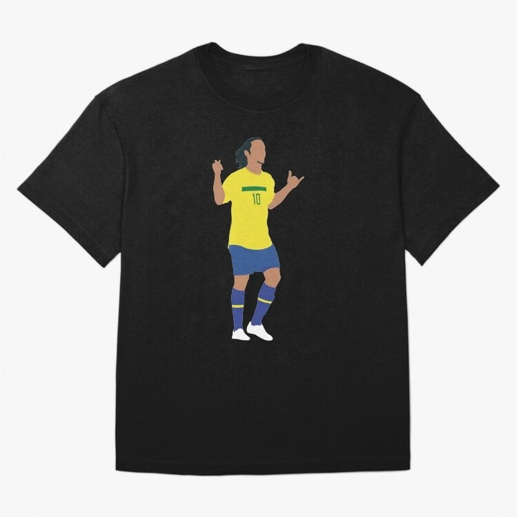 Ronaldinho. Brazil Football. Oversized T-Shirt Represent FIFA World Cup 2026 USA Canada Mexico Spirit, Built around Argentina and Brazil, Haaland and Mbappe, Game Day Rituals, Football Legends, Country Pride and the Road to the Final; Perfect for