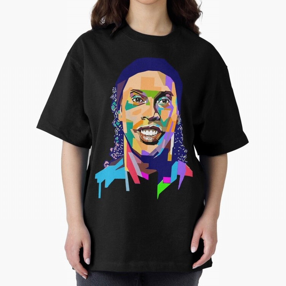 Ronaldinho Oversized T-Shirt Get Ready for Global Football Passion for FIFA World Cup 2026, Driven by Messi, Brazil, Worldwide Fan Energy, Dramatic Goals, Stadium Lights and Championship Celebrations; Perfect for Fans, Collectors, Family