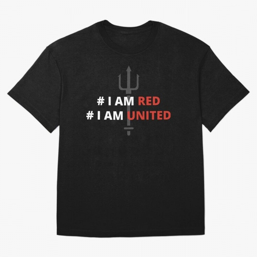 I am red, I am United Oversized T-Shirt Step into FIFA World Cup 2026 Spirit, Built around Argentina, France and Brazil, Messi, CR7 and Mbappe, Match Day Excitement, Supporter Culture, Golden Goals and Global Football Passion; Perfect for Fans,
