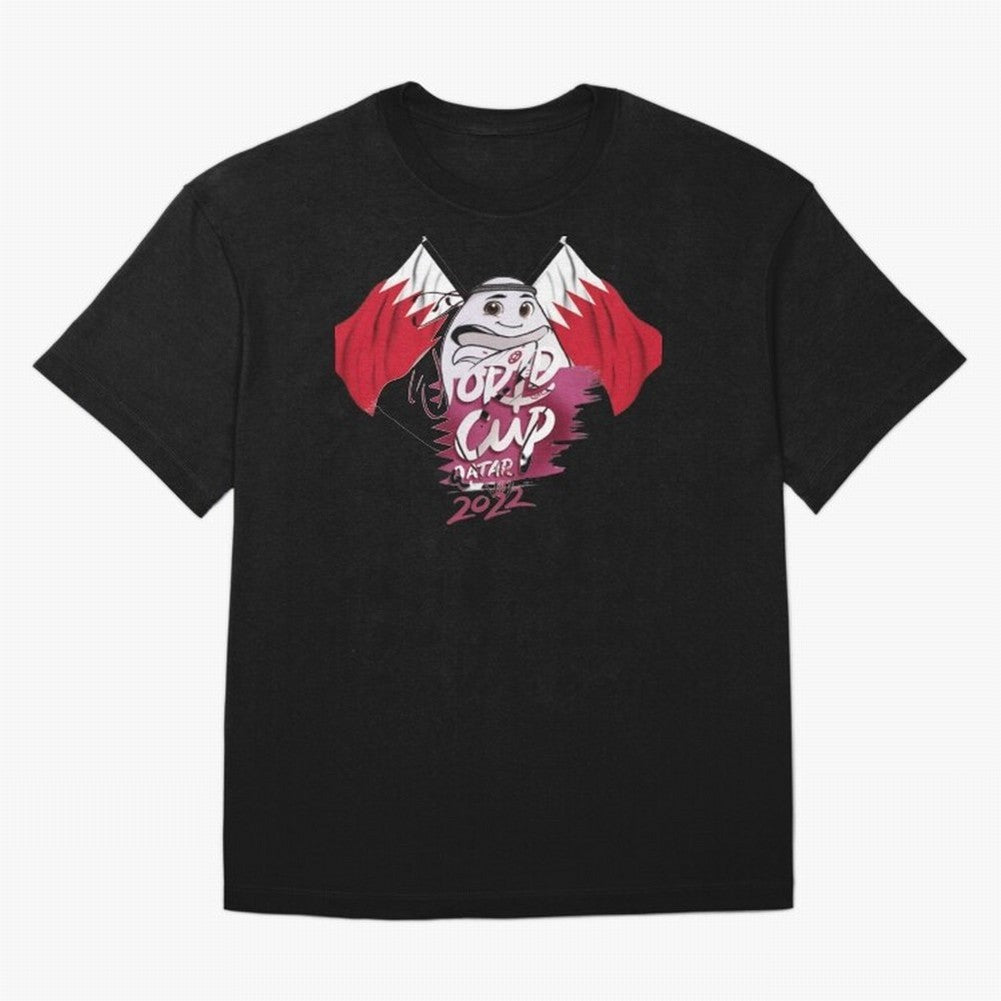 qatar mascot Oversized T-Shirt Follow Every Goal of FIFA World Cup 2026 USA Canada Mexico for Fans of Neymar and England, Bringing Football Passion, Legendary Performances, Festival Vibes and Supporter Community; Created for Match Day Parties,
