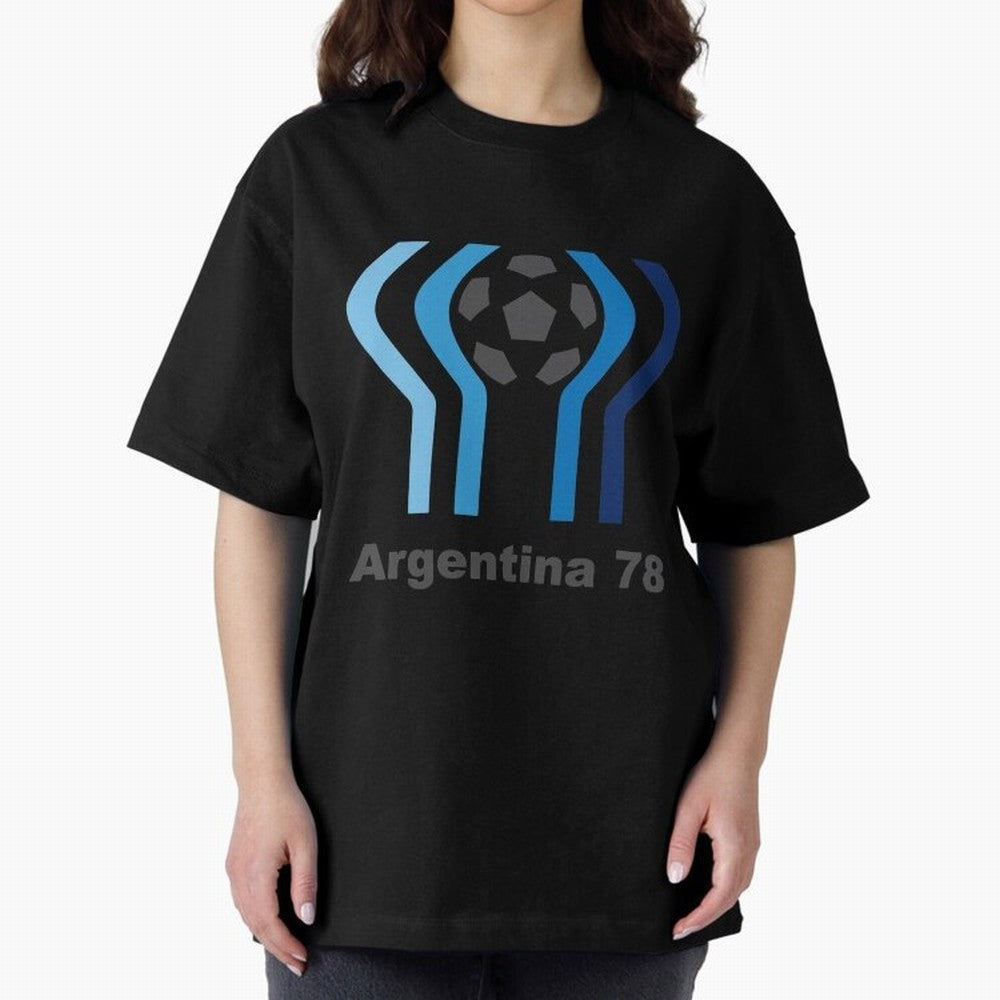 Retro Word Cup Logo1 Oversized T-Shirt Celebrate Supporters United by Match Day Hype around FIFA World Cup 2026 USA Canada Mexico, Mbappe and Neymar, Spain and Netherlands, Sports Nostalgia, International Competition, Famous Players and