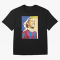 Ronaldinho in Pop Art Portrait Style Oversized T-Shirt Honor the FIFA World Cup 2026 Journey through Cristiano Ronaldo Highlights, Argentina Pride, Sports Nostalgia, International Competition, Famous Players and Unforgettable Victories; Created for