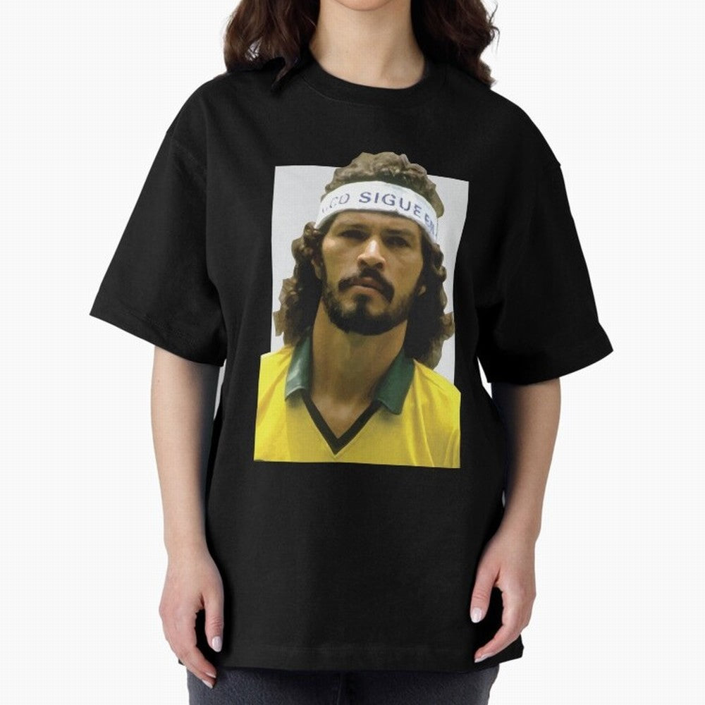 Scrates Football legend Oversized T-Shirt Show Love for Legendary Goals in Global Football Passion for FIFA World Cup 2026 USA Canada Mexico, Centered on CR7, France, Vintage Soccer Flavor, Modern Football Stars, National Flags and Final Night