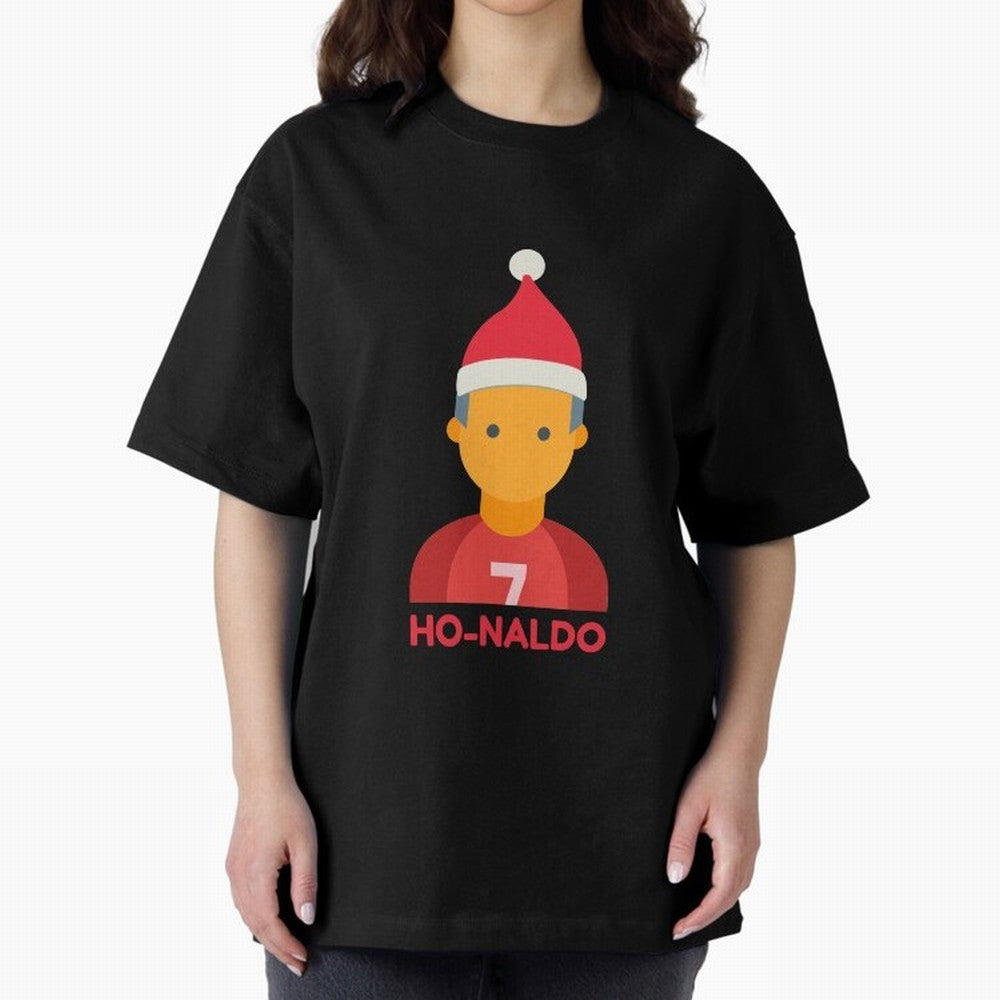 HO-NALDO - Funny Ronaldo Christmas Oversized T-Shirt Follow the Final Road of FIFA World Cup 2026 Spirit, Inspired by Portugal, CR7 and Messi, Retro Football Energy, Iconic Rivalries, Trophy Chase Drama and Stadium Atmosphere; Perfect for Fans,