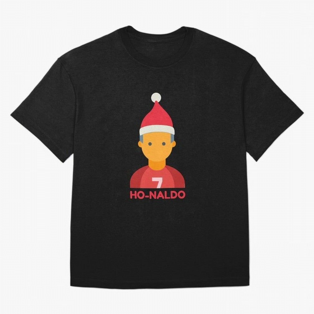 HO-NALDO - Funny Ronaldo Christmas Oversized T-Shirt Follow the Final Road of FIFA World Cup 2026 Spirit, Inspired by Portugal, CR7 and Messi, Retro Football Energy, Iconic Rivalries, Trophy Chase Drama and Stadium Atmosphere; Perfect for Fans,