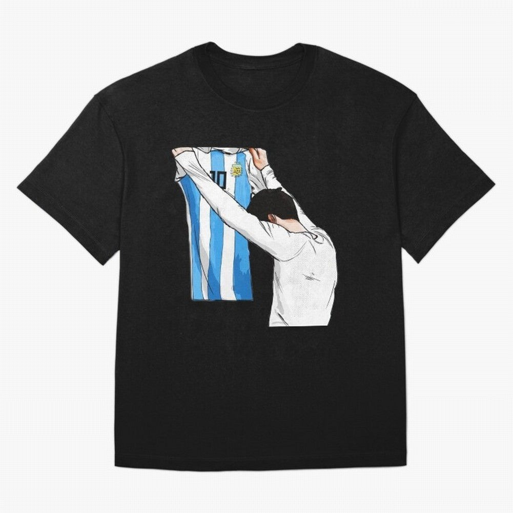 Lionel Messi holding his shirt, Argentina copa america Classic T-Shirt Turn Football Passion into FIFA World Cup 2026 Group Stage Spirit, Filled with Spain, Messi, Champion Mindset, Group Stage Buzz, Knockout Tension and Passionate Fan Culture;