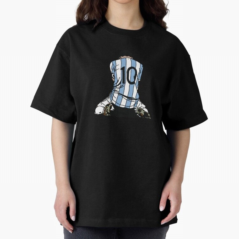 Messi Crying Copa America Moment Oversized T-Shirt Show Championship Spirit for FIFA World Cup 2026 Highlighting Messi, Brazil, Portugal and Argentina Energy, Stadium Chants, National Pride, Trophy Dreams and Unforgettable Football Memories; Made