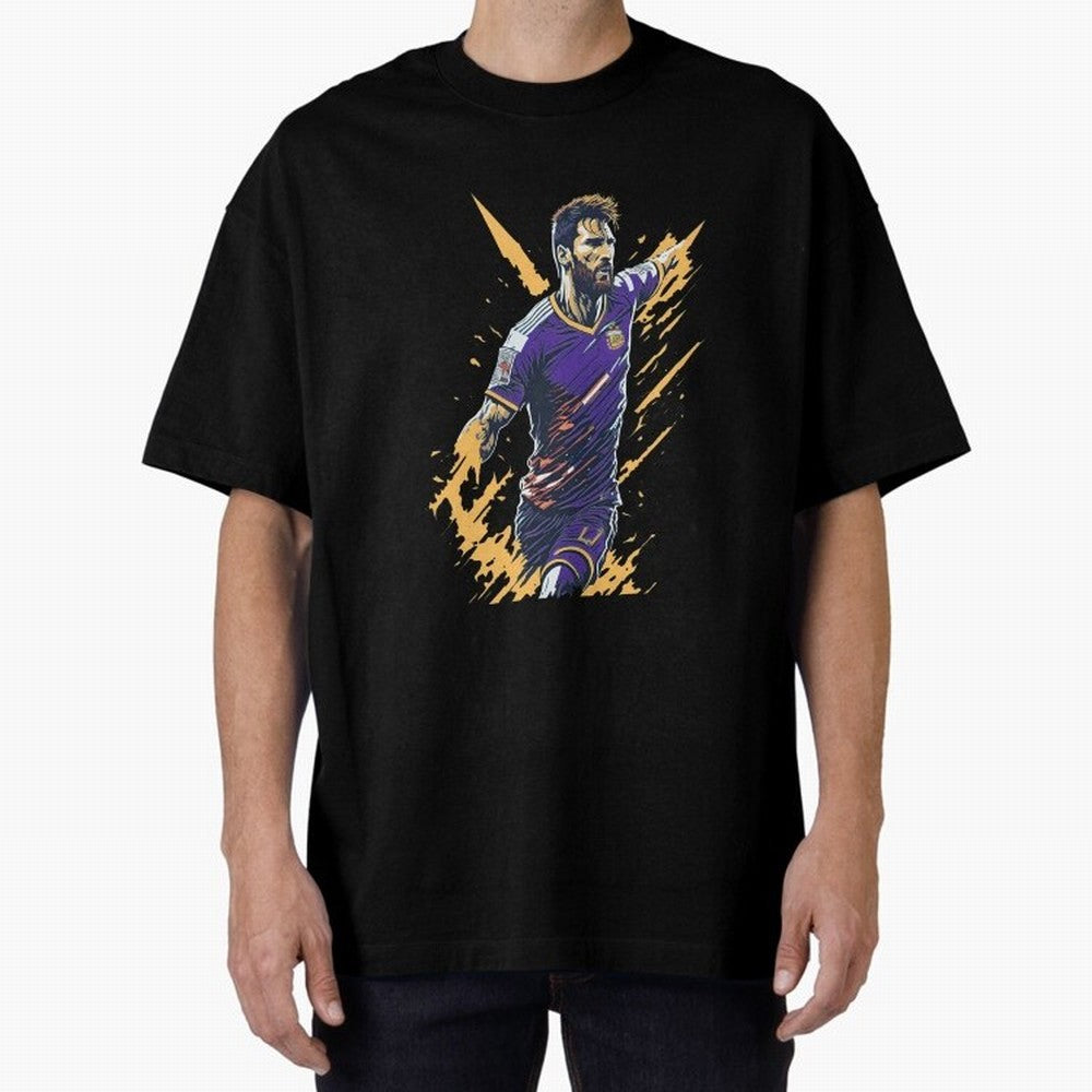Lionel Messi splash art Active T-Shirt Relive Legendary Nights from the FIFA World Cup 2026 Group Stage Journey through CR7 and Messi Highlights, Portugal Pride, Retro Football Energy, Iconic Rivalries, Trophy Chase Drama and Stadium Atmosphere;