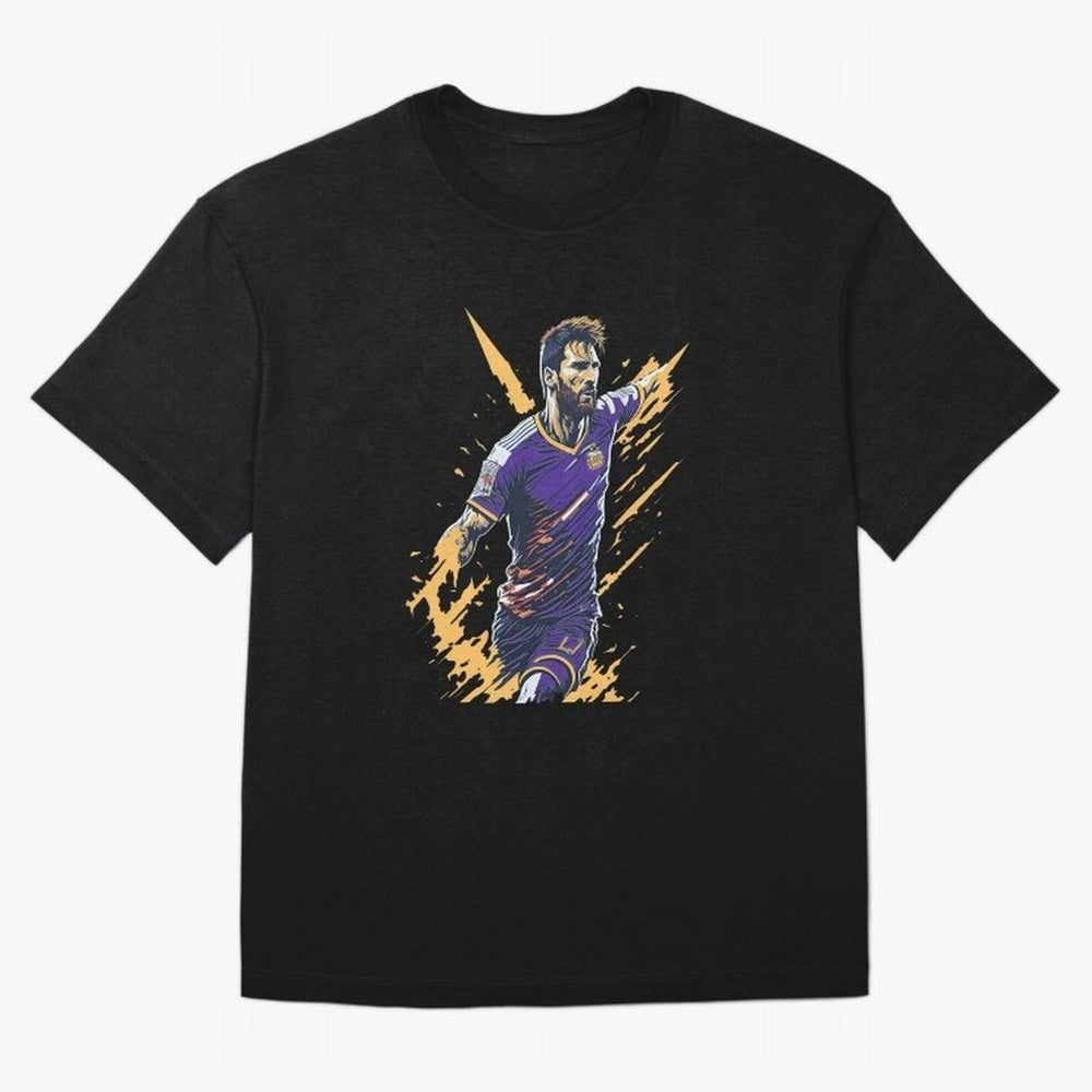 Lionel Messi splash art Active T-Shirt Relive Legendary Nights from the FIFA World Cup 2026 Group Stage Journey through CR7 and Messi Highlights, Portugal Pride, Retro Football Energy, Iconic Rivalries, Trophy Chase Drama and Stadium Atmosphere;