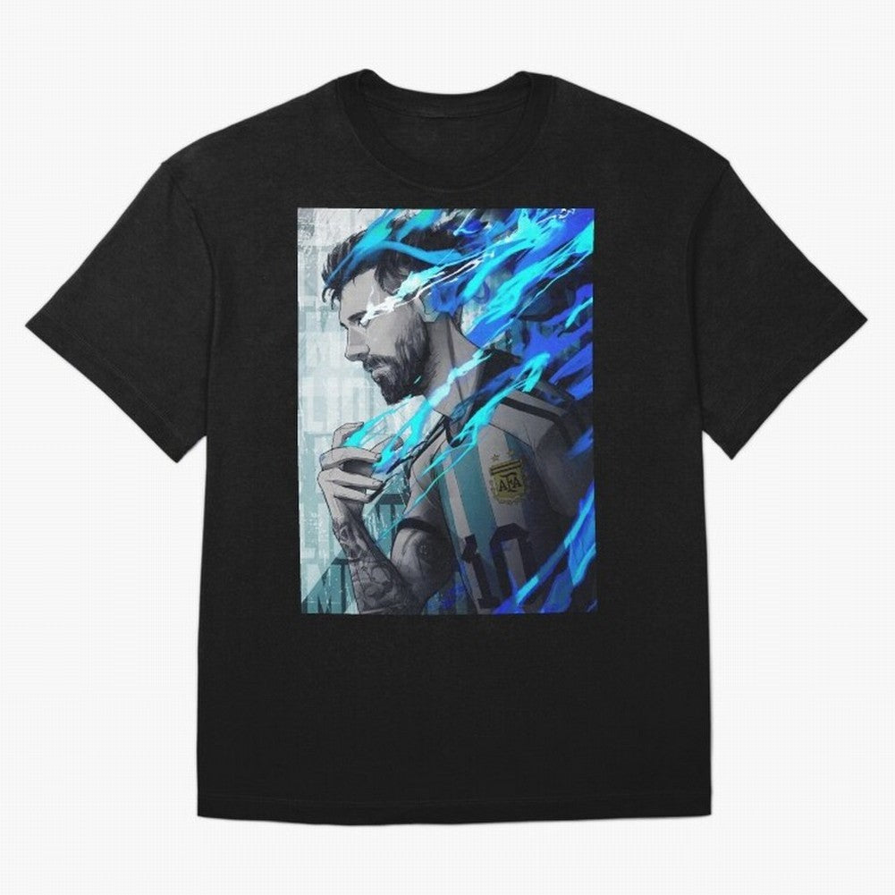 LIONEL MESSI NEW GOAL CELEBRATION ILLUSTRATION 2023 2024 Oversized T-Shirt Enjoy the Biggest Football Party of Global Football Passion for FIFA World Cup 2026 Group Stage, Centered on Messi and Cristiano Ronaldo, England, Match Day Excitement,